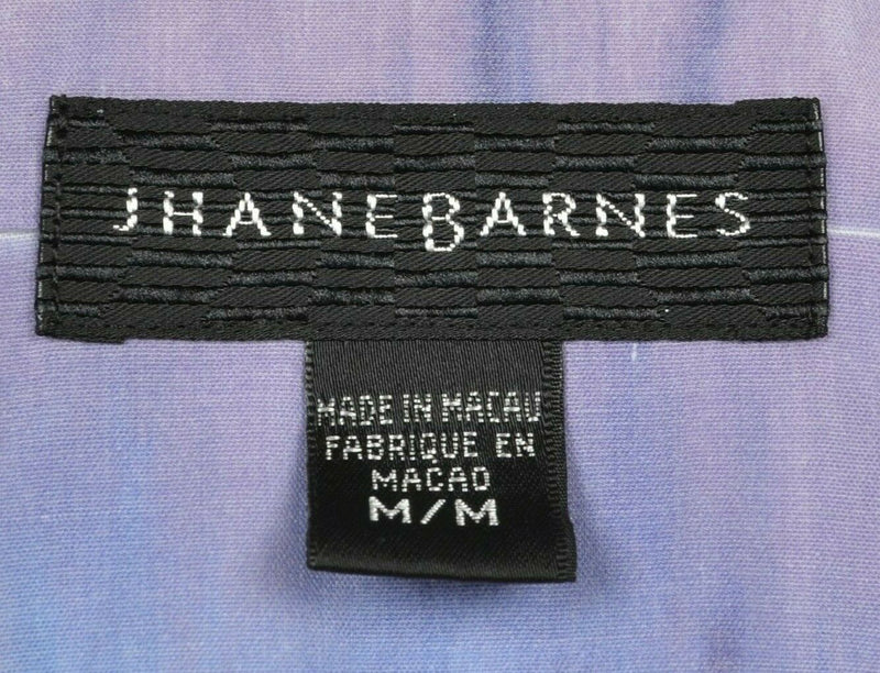 Jhane Barnes Men's Medium Purple Blue Textured Ombre Party Button-Front Shirt