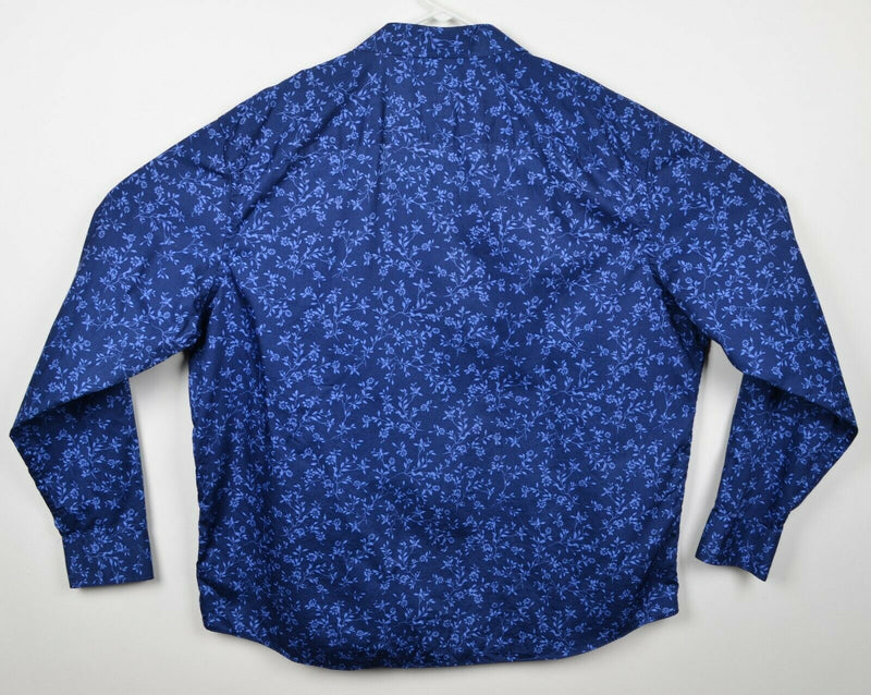 UNTUCKit Men's 3XL Floral Navy Blue Flowers Long Sleeve Button-Front Shirt