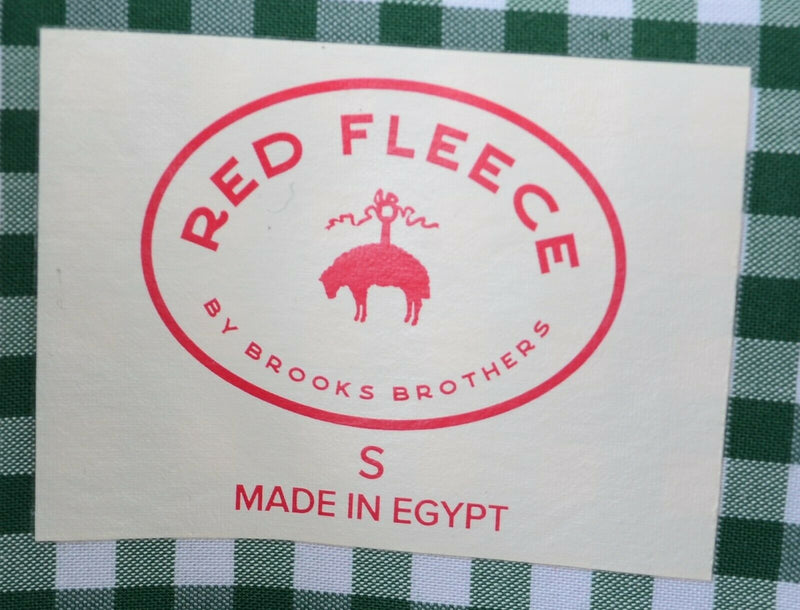 Brooks Brothers Red Fleece Men's Small Cotton Nylon Blend Green Gingham Shirt
