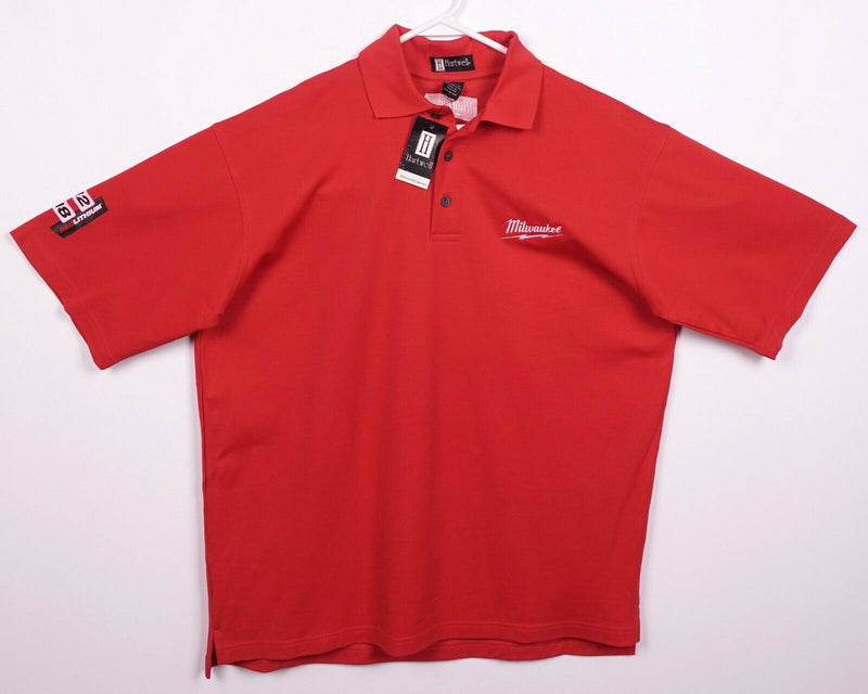 Milwaukee Tools Men's Large Red Embroidered Logo M12 M18 Hartwell Polo Shirt