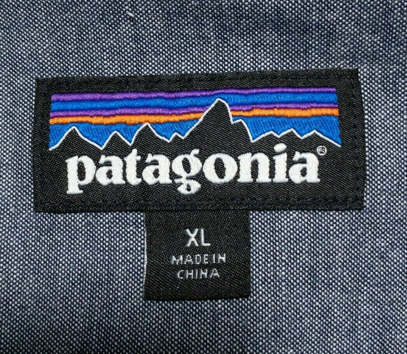 Patagonia Bluffside Shirt Blue Chambray Long Sleeve Button-Front Men's XL