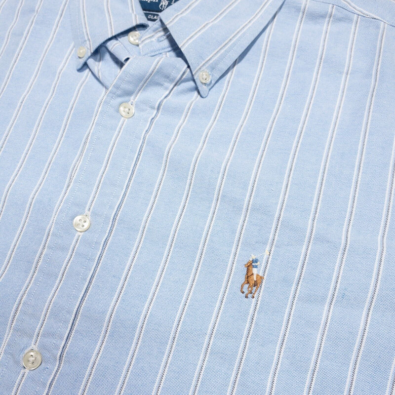 Polo Ralph Lauren Shirt 17.5-32/33 Classic Fit Men's Oxford Button-Down Stripe