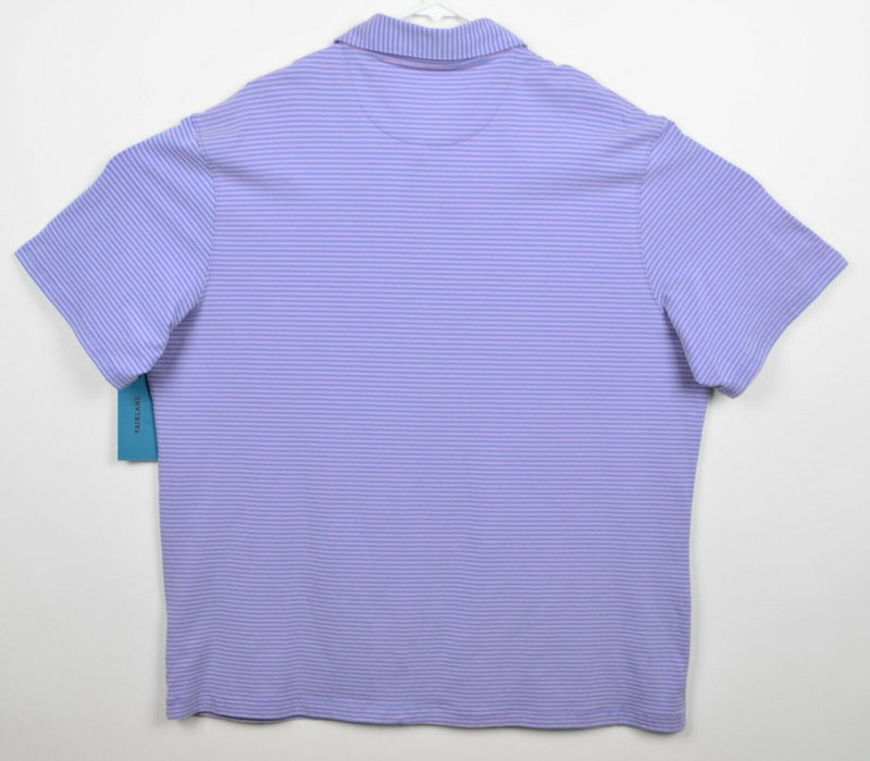 Fairlane Stitch Fix Men's Sz 2XL Purple Blue Stripe UV SPF 30 Polo Shirt