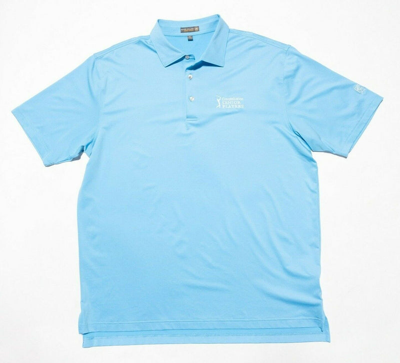 Peter Millar Summer Comfort XL Shirt Men Light Blue Constellation Senior Wicking