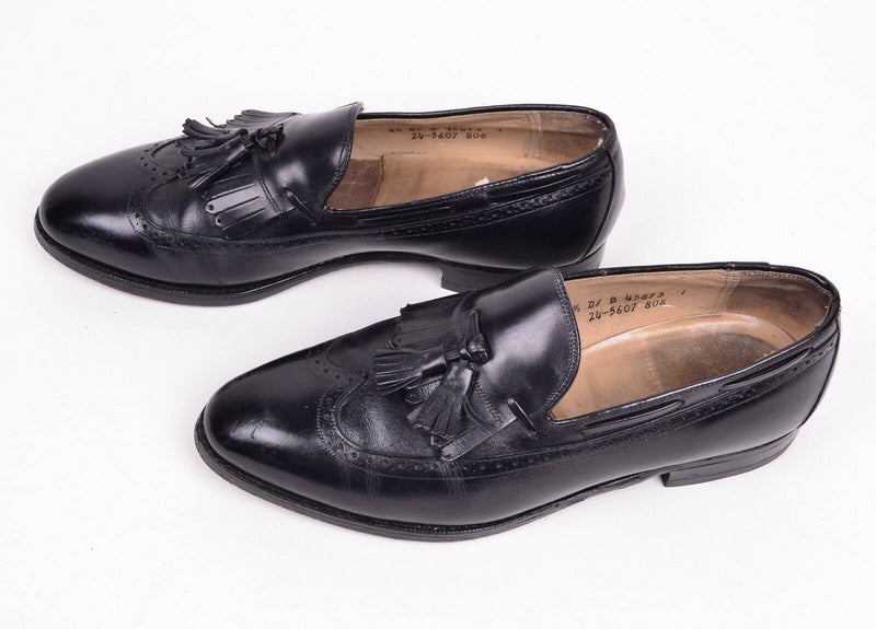 Johnston & Murphy Men's 8.5 D/B Black Leather Penny Loafer Tassel Shoes