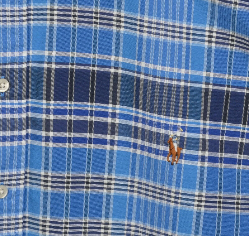 Polo Ralph Lauren Men's 3XB (3XL Big) Blue Plaid Pony Button-Down Shirt