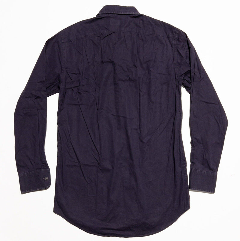 Ralph Lauren Black Label Shirt Men's Small Dark Purple Italy Spread Collar RLBL