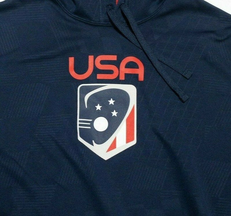 USA Lacrosse Nike Dri-Fit Pullover Hoodie Navy Blue Red Team USA Men's Large