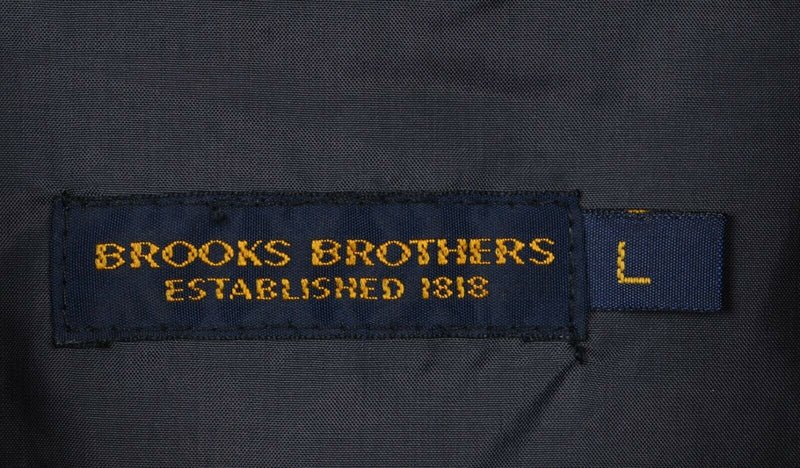 Vtg 80s Brooks Brothers Men's Large Plaid Check Blue Yellow White Bomber Jacket