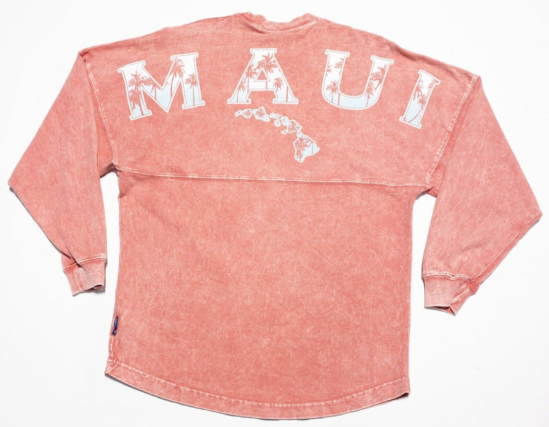 Spirit Jersey Maui Hawaii Women's XS Long Sleeve T-Shirt Pink Pink Faded Crew