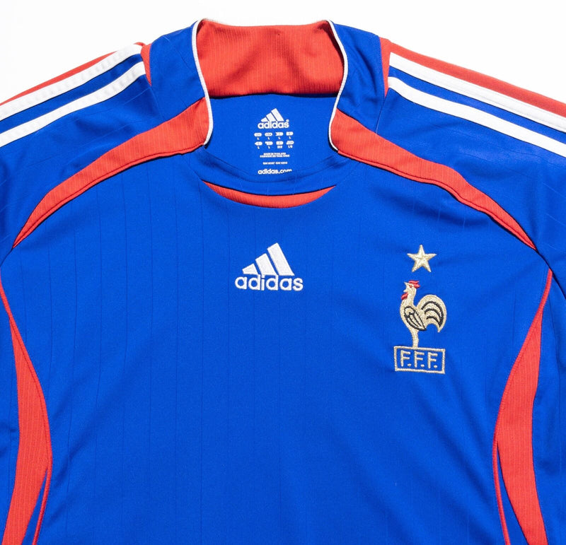 France Soccer Jersey Men's Large Adidas Blue Red 2006-07 National Team Football