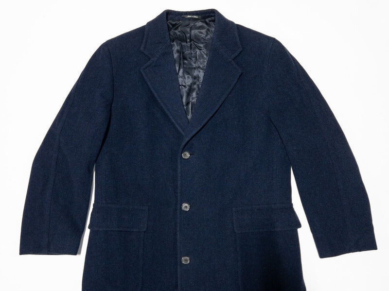 Valentino Uomo Trench Coat Men's 50 Regular Wool Blend Made in Italy Navy Blue