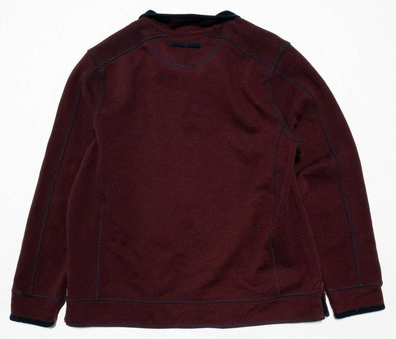 Carbon 2 Cobalt Sweater Men's Large 6 Points Burgundy Pullover Cotton Blend