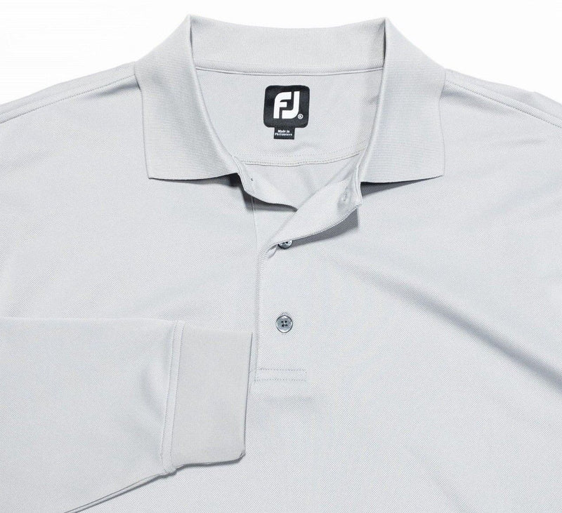 FootJoy Long Sleeve Polo XL Men's Shirt Golf Solid Gray Polyester Wicking FJ