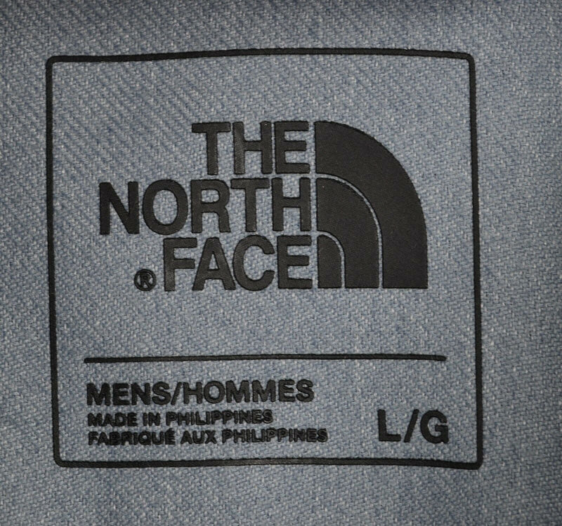 The North Face Men’s Sz Large Blue/Gray Polyester Nylon Hiking Pocket Shirt
