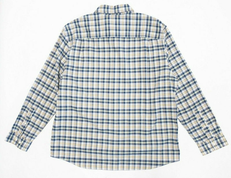 Hawker Rye Stitch Fix Shirt Men's XL Short Long Sleeve Oxford Yellow Navy Plaid