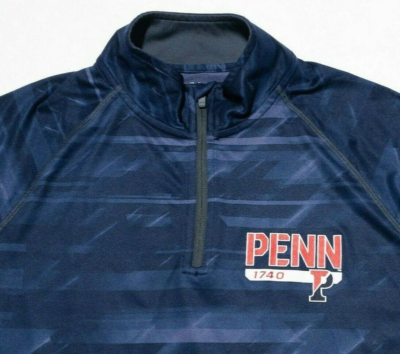 U Penn Quakers Men's Medium Loose Under Armour Jacket HeatGear 1/4 Zip Blue