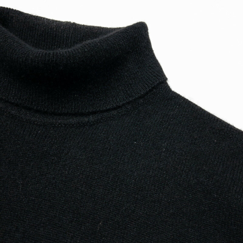 Brooks Brothers Cashmere Turtleneck Sweater Black Knit Vintage 80s Men's Large