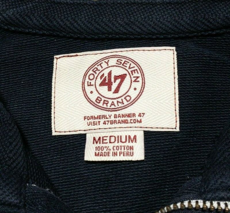 White Sox 47 Brand Zip Sweater Jacket Full Zip Blue Gray Retro MLB Men's Medium