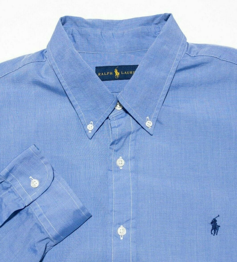 Polo Ralph Lauren Button-Down Shirt Solid Blue Oxford Dress Casual Men's 2XL