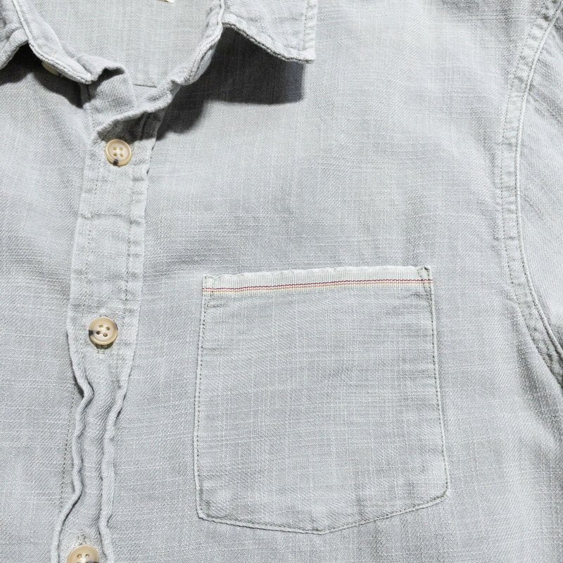 Marine Layer Shirt Men's Medium Button-Up Gray/Green Seafoam Short Sleeve