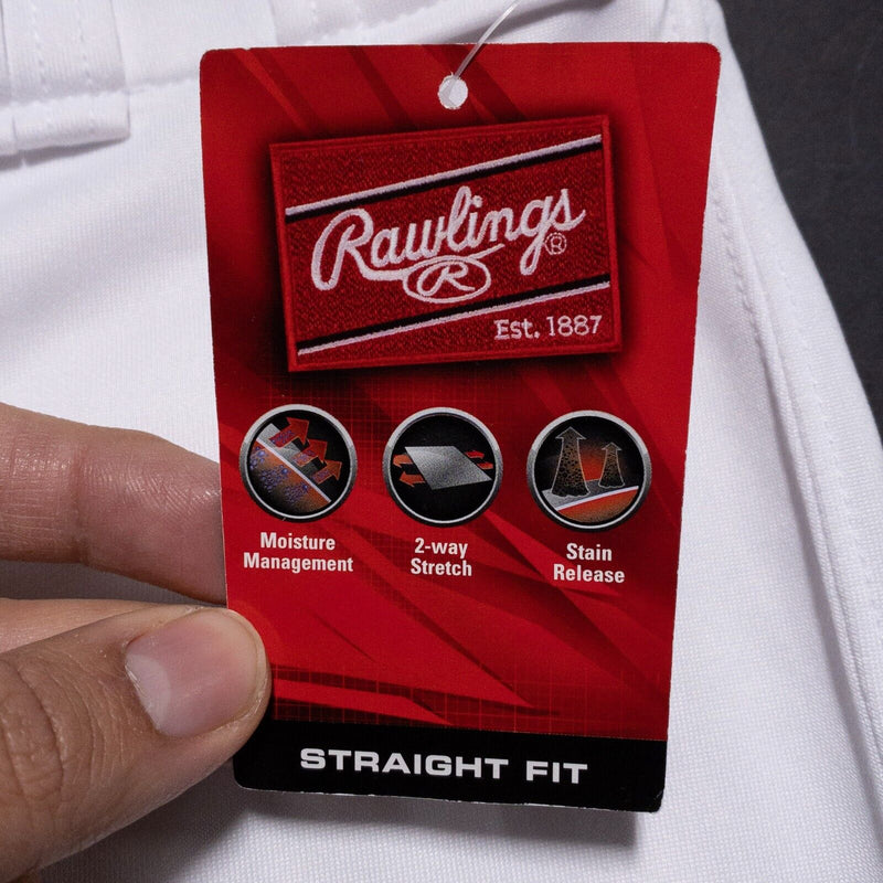 Rawlings Baseball Pants Men's Medium Premium Straight Solid White Wicking BPU150