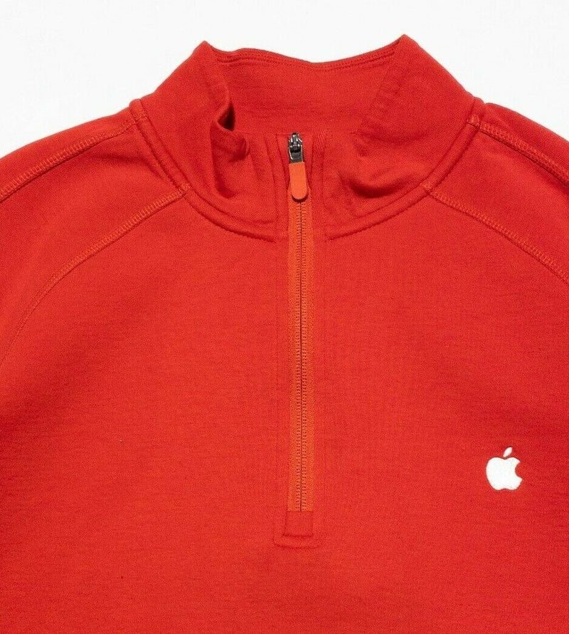 Apple Store Employee Sweatshirt Men's Large 1/4 Zip Pullover Solid Red