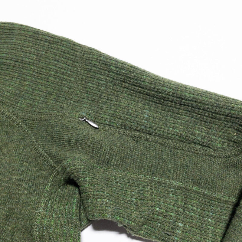 Mountain Hardwear Jacket Women's Small Full Zip Wool Blend Green Sweater Outdoor