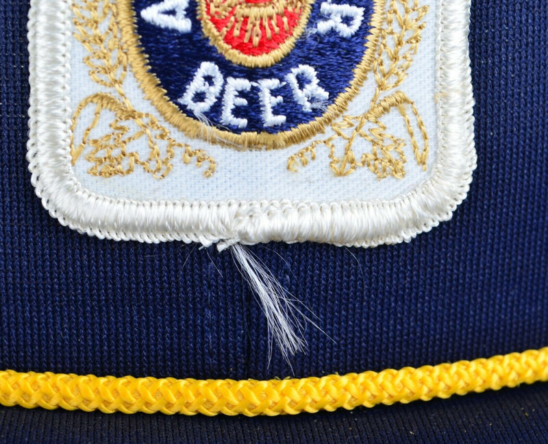 Vtg 80s Miller Lite Men's Medium/Large Beer Rope Trim Snapback Trucker Mesh Hat