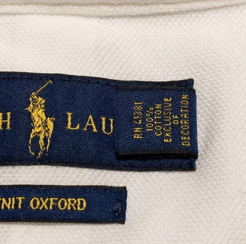 Polo Ralph Lauren Shirt Mens 3XB Long Sleeve Knit Oxford White Big & Tall Button