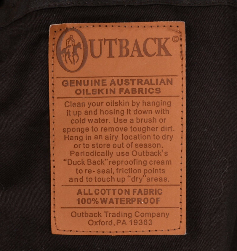 Outback Trading Coat Men's Medium Australian Oilskin Duster Brown Waterproof