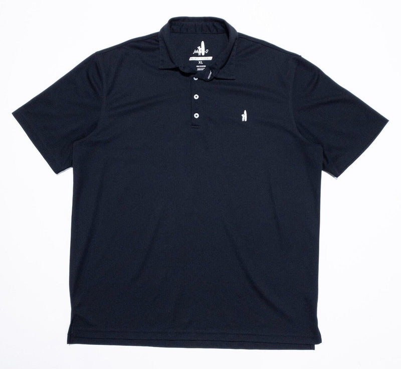 johnnie-O Prep-Formance XL Men's Golf Polo Shirt Solid Black Wicking Surfer