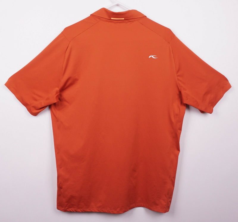 KJUS Men's Sz 54/XL Solid Orange Performance Golf Polo Shirt