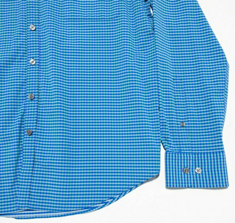 Bobby Jones X-H20 Nylon Wicking Button-Down Shirt Blue Green Check Men's XL?