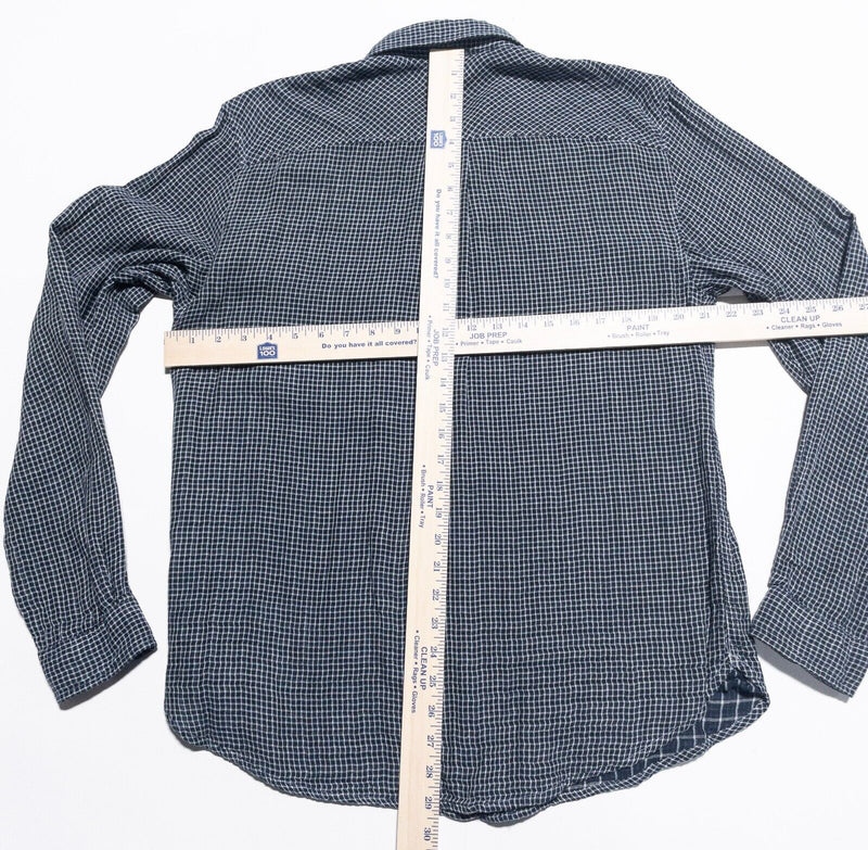 Carbon 2 Cobalt Shirt Mens Medium Long Sleeve Button-Front Woven Navy Blue Check