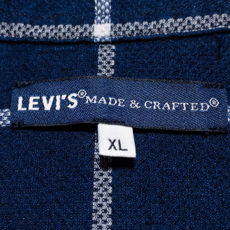 Levi's Made & Crafted Pearl Snap Shirt Men's XL Blue Plaid Long Sleeve Retro