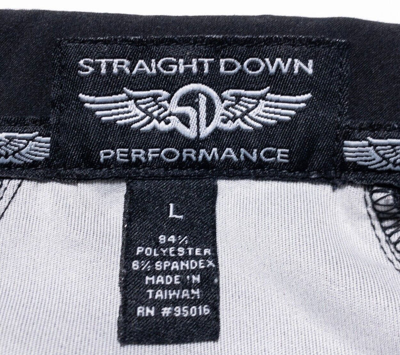 Straight Down Golf Jacket Men's Large Performance 1/4 Zip Pullover Black Wind