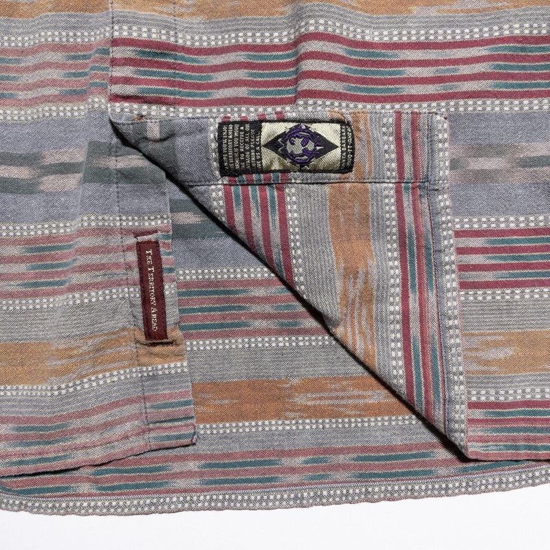 Territory Ahead Shirt Men LT Large Tall Geometric Striped Colorful Woven Button