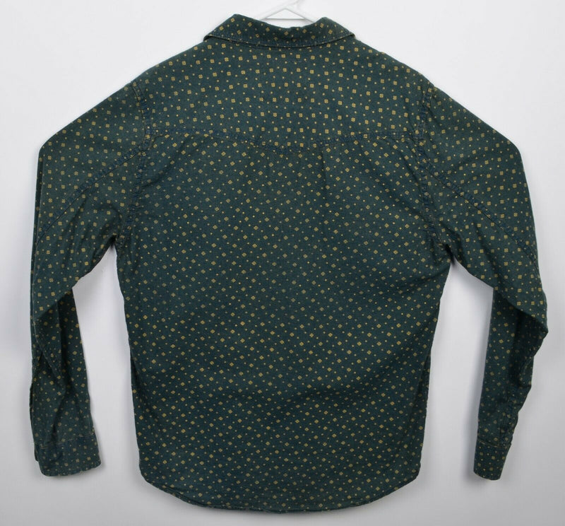 Aeropostale Men's Medium Pearl Snap Green Geometric Western Rockabilly Shirt