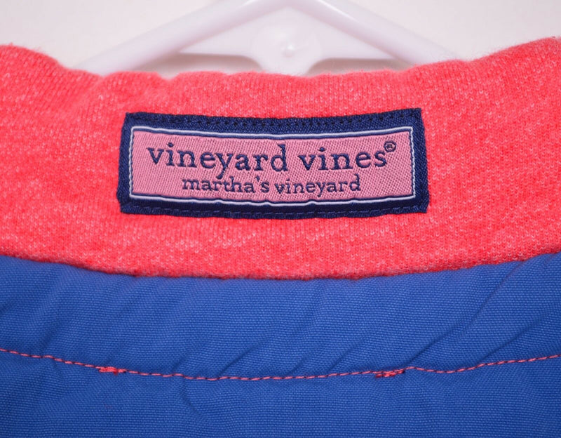 Vineyard Vines Men's Sz Small 1/4 Zip Coral Pink Spell Out Pullover Sweatshirt