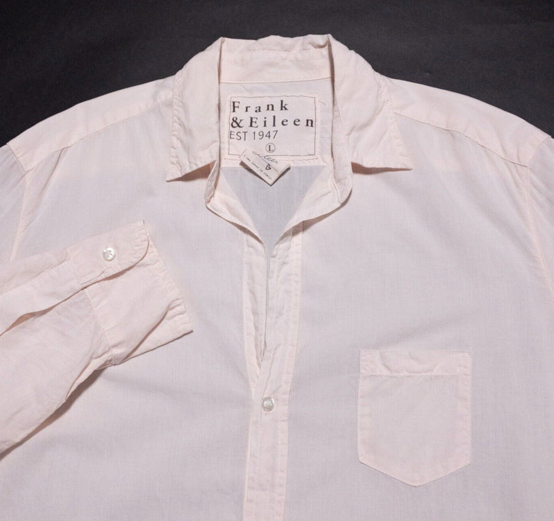 Frank & Eileen Shirt Women's Large Eileen Light Pink Oversized Button-Up USA