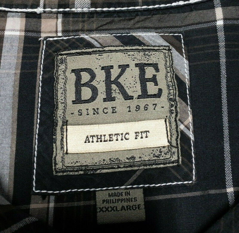 BKE Buckle Pearl Snap Men's 3XL Athletic Fit Black Plaid Rockabilly