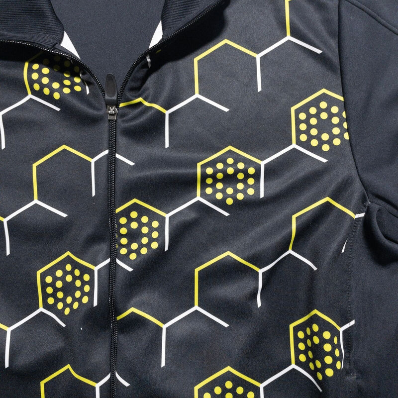 PUMA DryCell Track Jacket Men's Large Hexagon Geometric Full Zip Gray