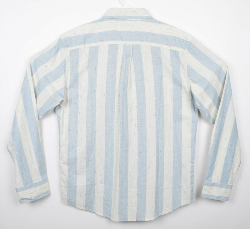 OBEY. Worldwide Propaganda Men's Sz Large Blue White Striped Long Sleeve Shirt