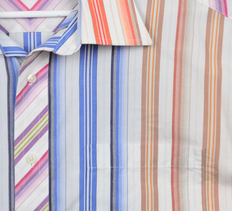 Ted Baker London Men's Sz 17 34/35 Multi-Color Striped Dress Shirt