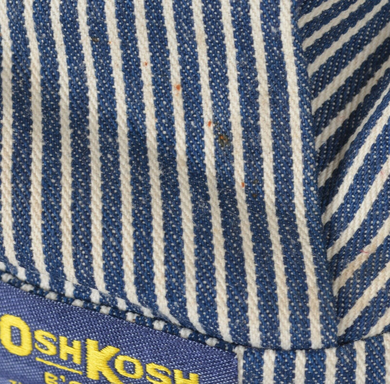 Vtg 1990 Oshkosh B'Gosh Railroad Hickory Stripe Train Conductor Snapback Hat