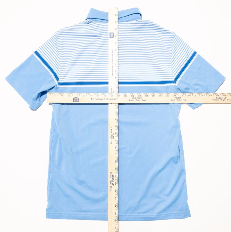 Vineyard Vines Performance Polo Shirt Men's Small Blue Striped Wicking Stretch