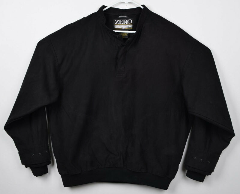 Zero Restriction Men Large Microfiber Polyester Black Snap Pullover Golf Jacket
