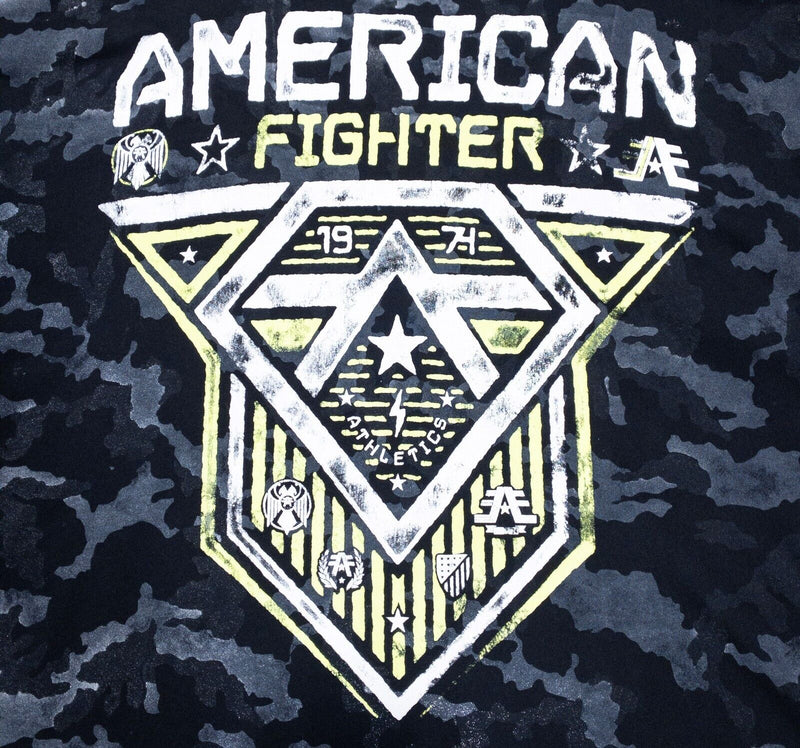 American Fighter T-Shirt 3XL Men's Black Gray Camouflage Short Sleeve Graphic