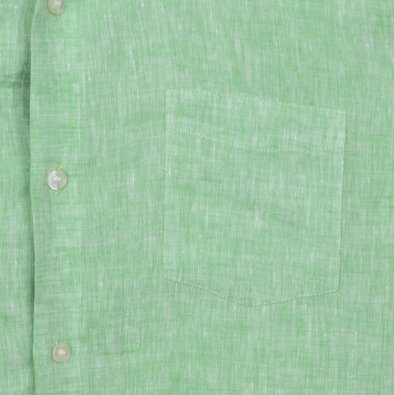 Baird McNutt Men's Sz Large Murano 100% Linen Green Short Sleeve Shirt